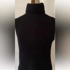 Zara Knit Black Chucky Sleeveless Turtleneck Women's Sweater, Sz Med